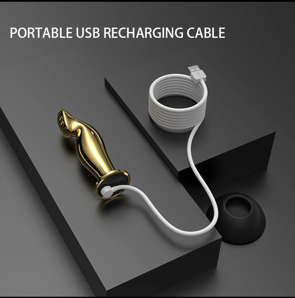 Plug Anal Vibratório Dourado Buttplug Massager