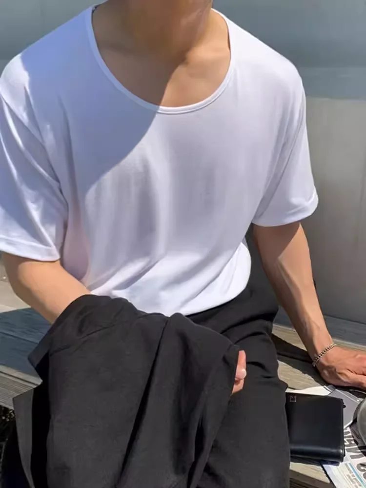 Loose Fit Pure Cotton Men's T-irt ort Sve Large round Ne Casual Breathable Boting irt  Color Casual Wear