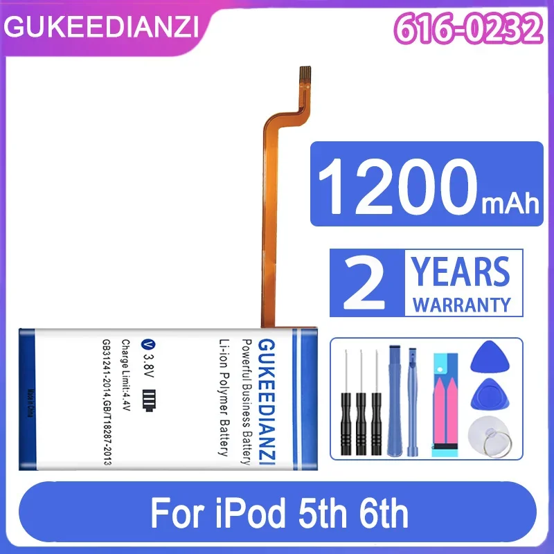 Gukeedianzi Batteria Di Ricambio 616-0232 6160232 1200Mah Per Ipod 5Th Video 60Gb 80Gb 6Th Gen Classic Thick 160Gb