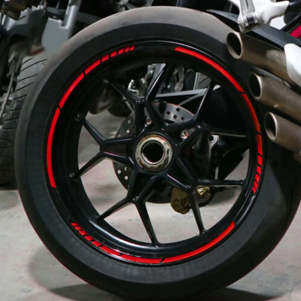 

New Car Wheel Rim Sticker Tire Sticker Replacement Strip Universal About 8mm Accessories Car Parts Red Reflective