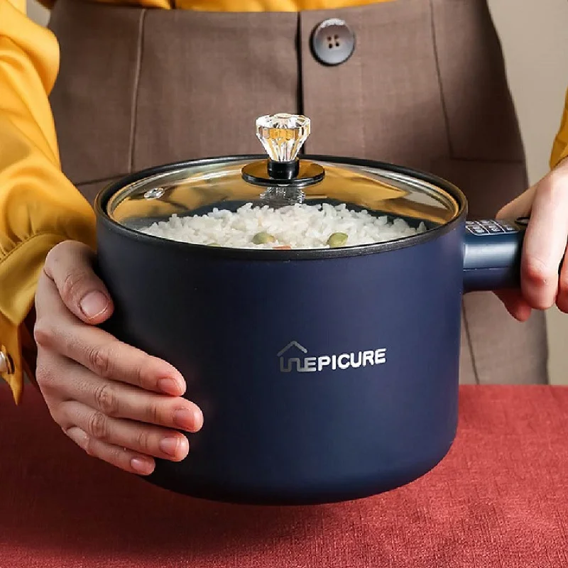 1.8L Multifunctional Electric Cooking Pot Mini Electric Hot Pot Smart Non-stick Rice Cooker Dormitory Cook Noodle Pot 110V/220V 2