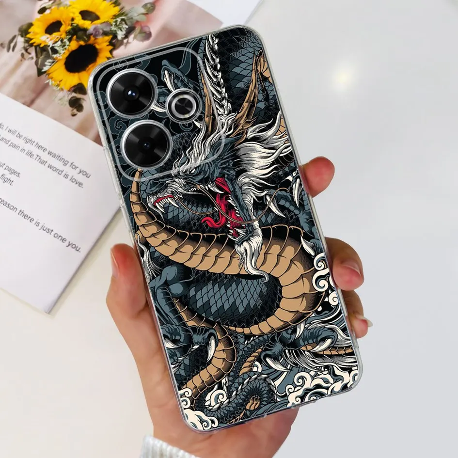 2024 Fashion Tulip Flower & Butterfly Soft Silicone Clear Phone Case