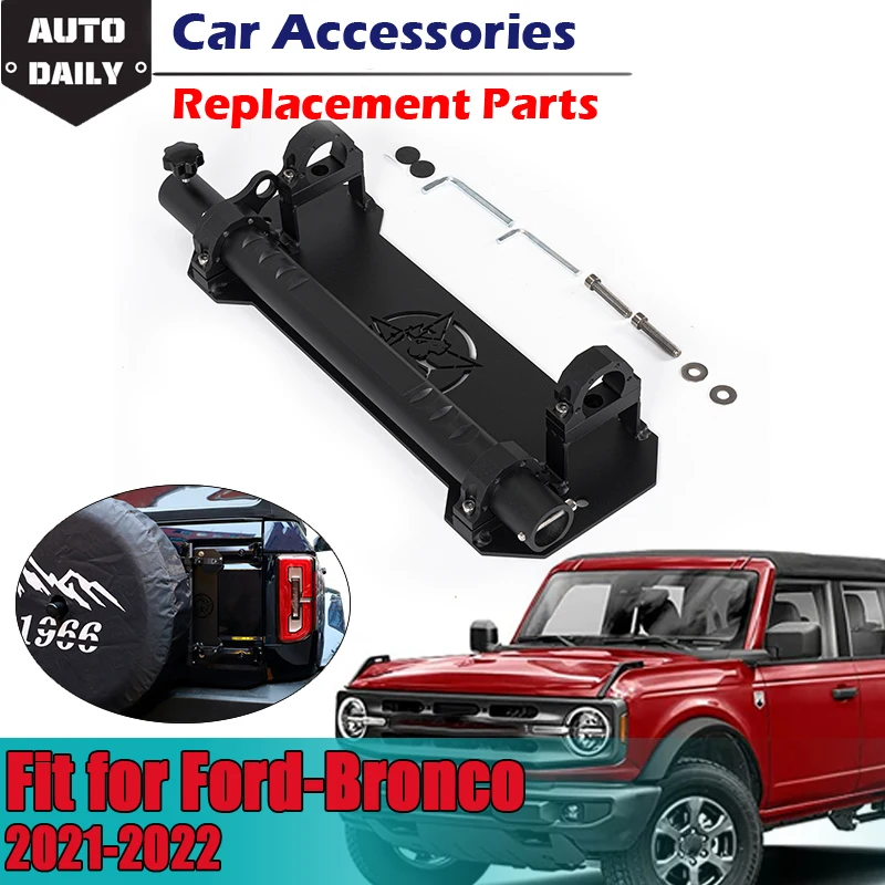 

Black Tailgate Hinge Flagpole Mounting Kit Rear Trunk Flag Mount with Shovel Bracket Fit For Ford Bronco 2021 2022 2Door 4Door