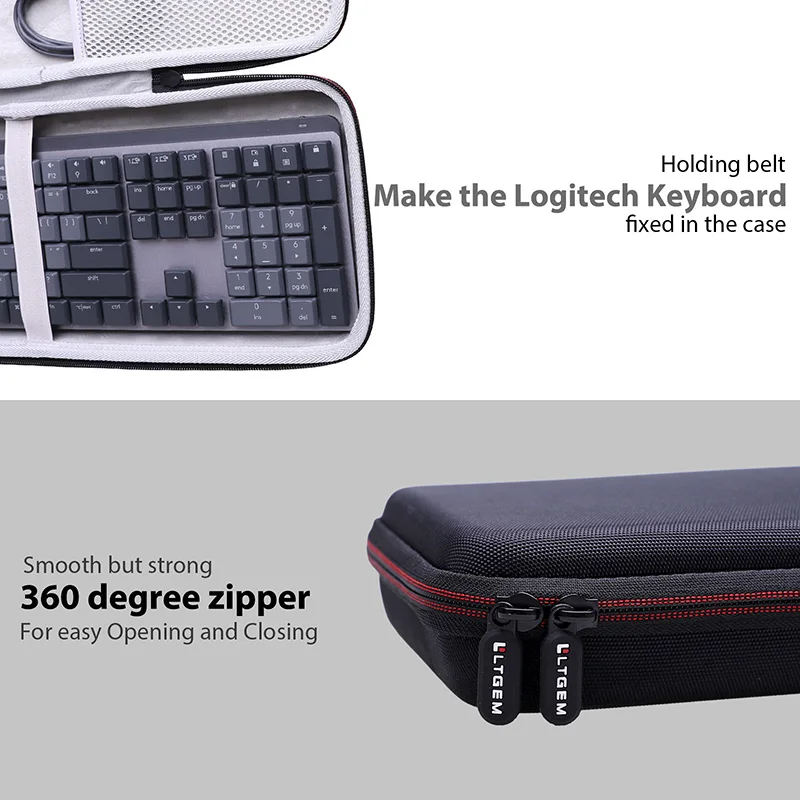 Ltgem Eva Case Duro para Logitech mx Desempenho sem Fio Mecânico Teclado Viagem Bolsa de Armazenamento Transporte - Imagem 3