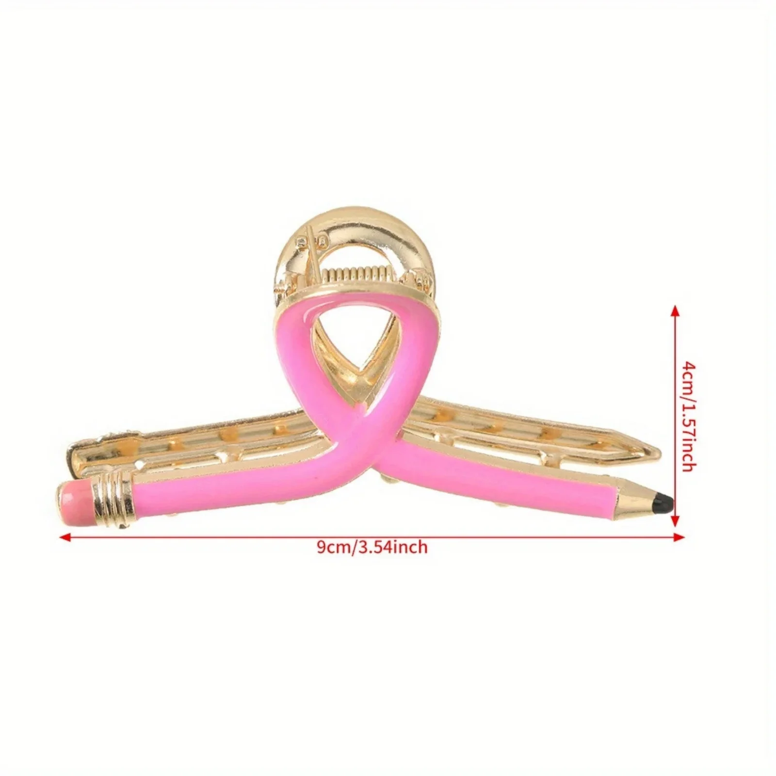 1PC Creative Pencil - Shaped Hair Claws, Colorful Ribbon Design Hair Clips, Fun Hair Accessories for Women