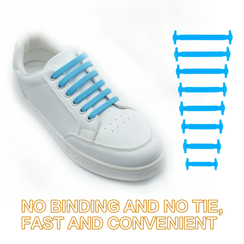 Lacci Scarpe Elastici Piatti In Silicone Per Bambini Da Running Sport Uomo Donna - Foto 6