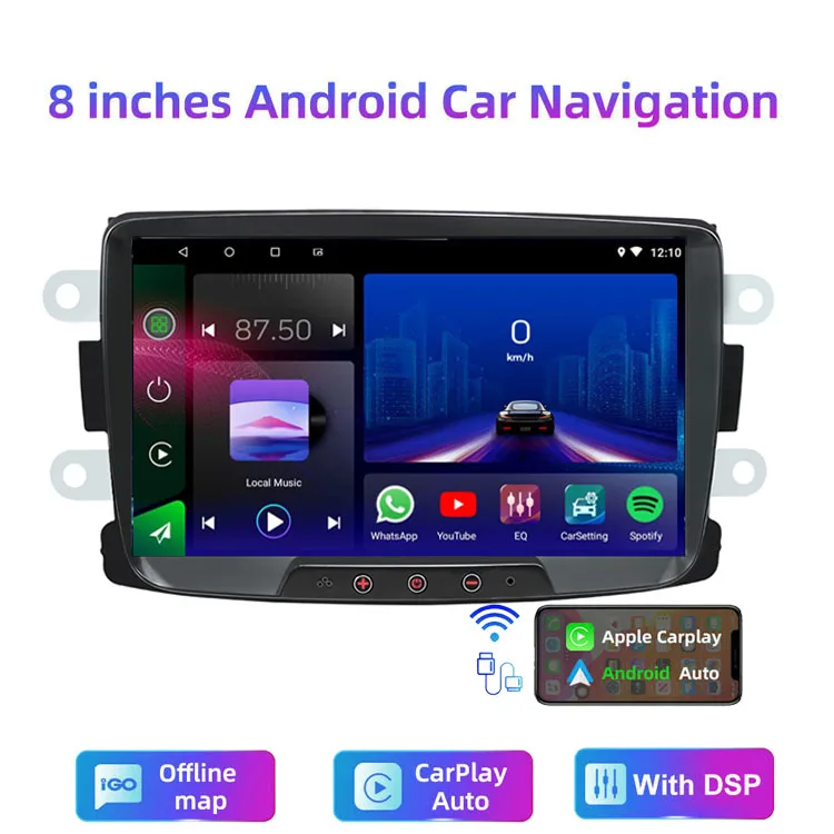 HD IPS Car Radio for Dacia Sandero Duster Renault Captur Lada Xray 2 Logan Navigation GPS Wifi Multimedia Android Player |