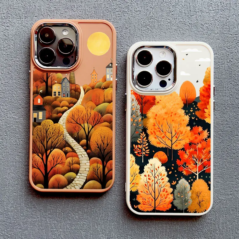 Forest Village Aesthetic Silicone Phone Case For iPhone 16 15 11 14 Pro Max 13 12 Pro Max 7 8 Plus SE2 XR X XS Shockproof Covers – Detail 14