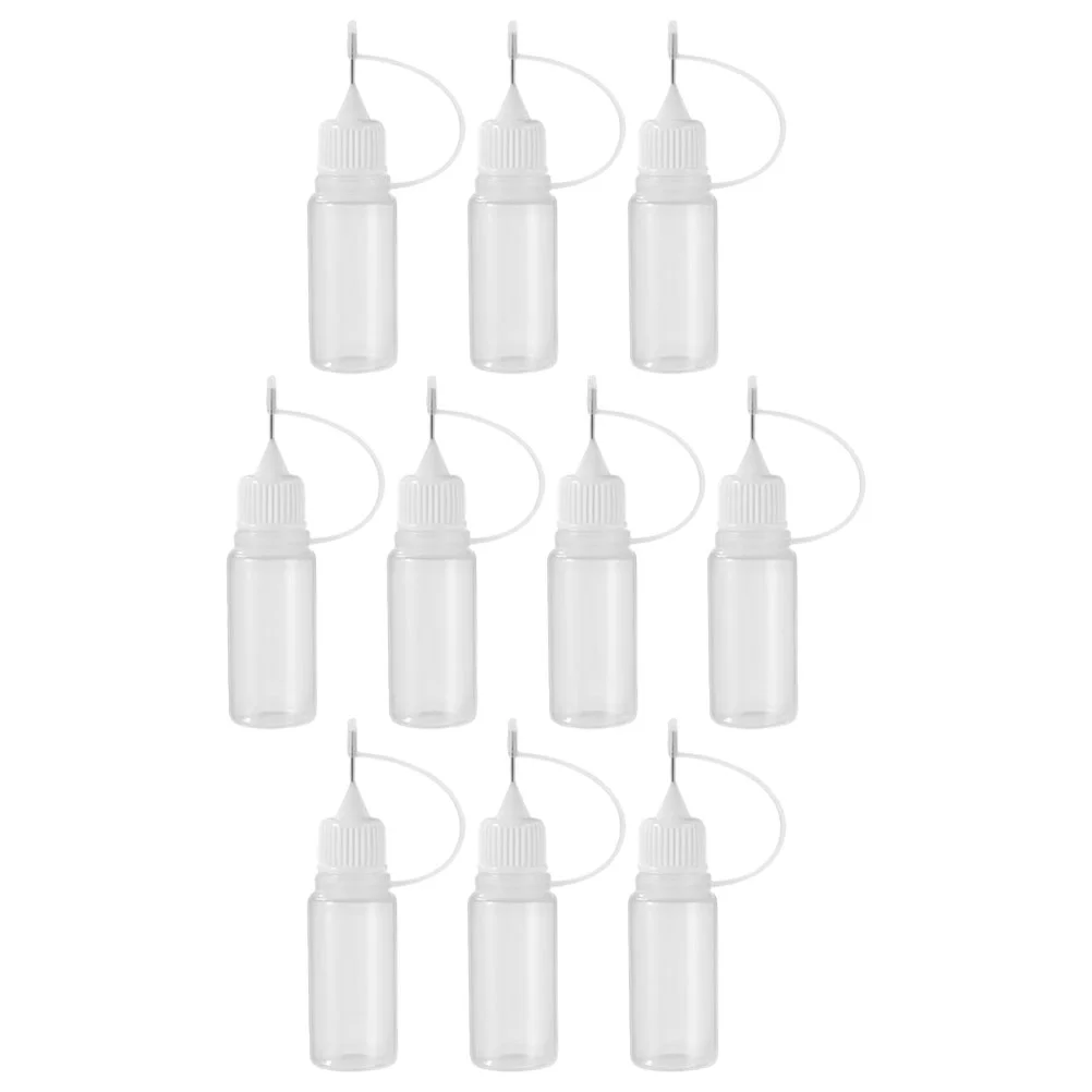 

10 Pcs Pe Pinhole Bottle Squeeze Needle Tip Bottles Glue with Fine Oil for Liquids