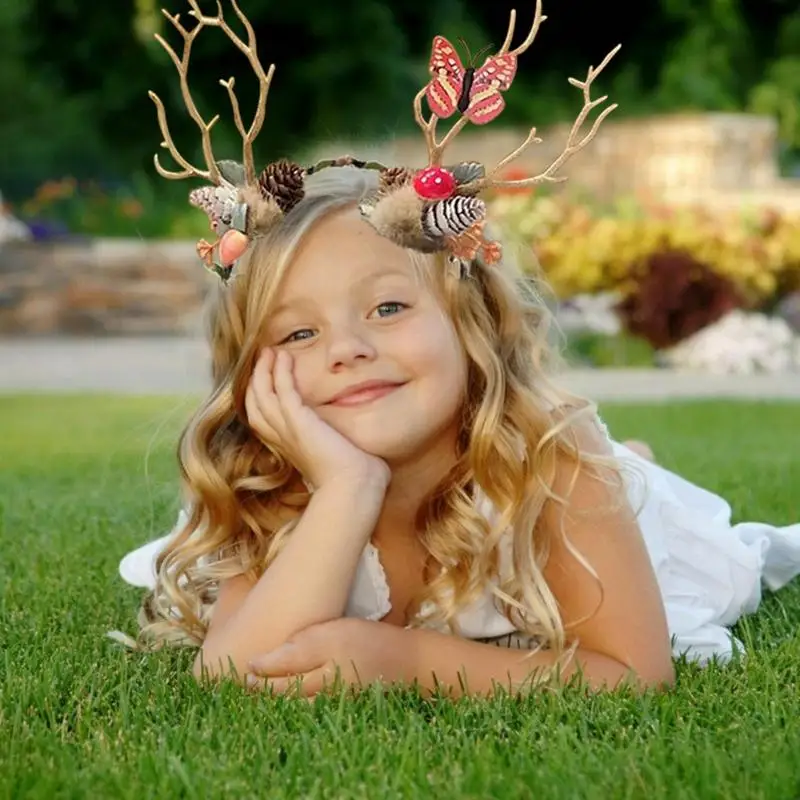 Kids Deer Headband Holiday Party Antler Hair Hoops Gift For Friends Kids Christmas Costume Hair Accessories For Weddings