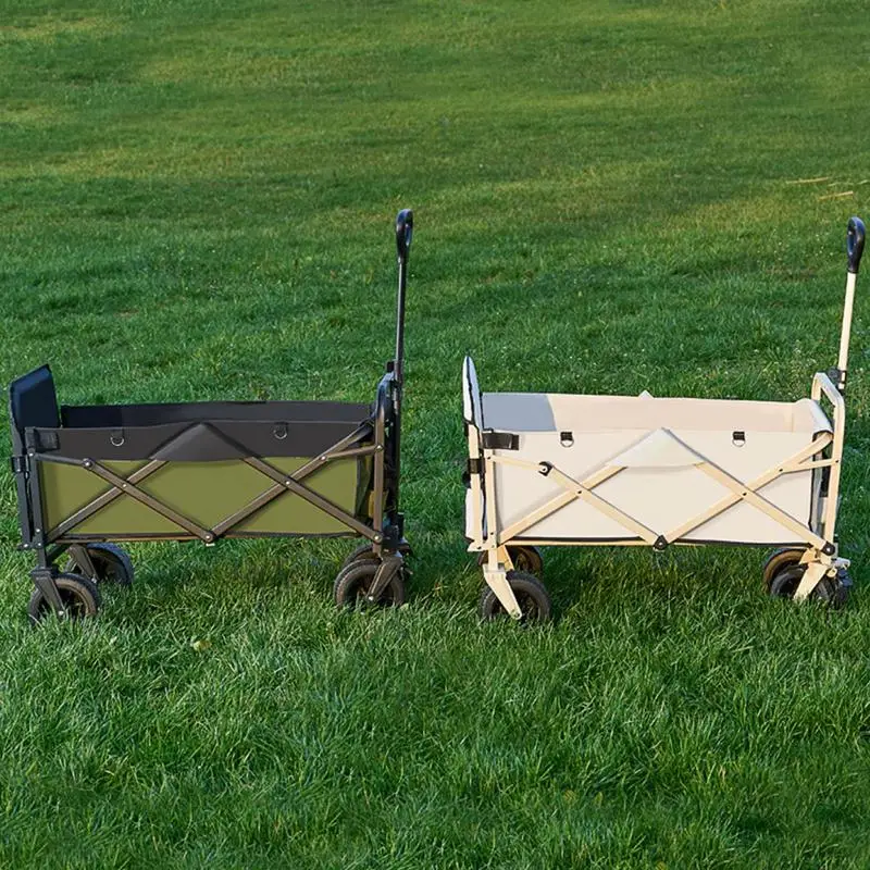 Camping Carts Portable Folding Cart Large Capacity Trolley Multifunction Cart Folding Wagons Outdoor Camp Trailer Light Handcart