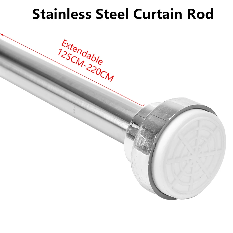 Stainless Steel spring Telescopic Shower Curtain Pole Extendable Curtain Rail