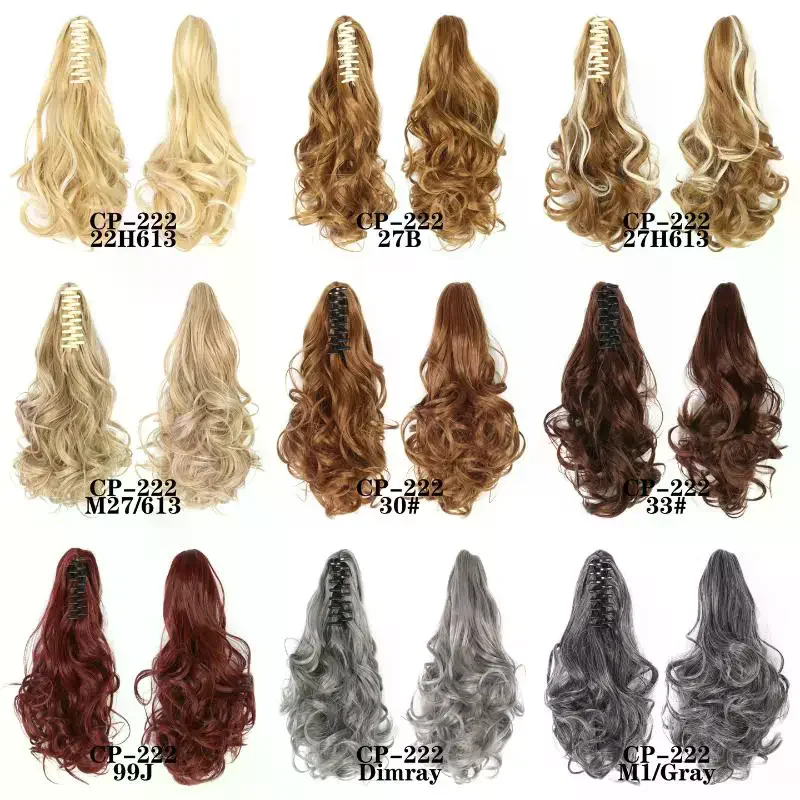 Extension per Coda di Cavallo con Clip, Capelli Sintetici Ricci e Ondulati, 15 Pollici, per Donne e Ragazze - immagine 5