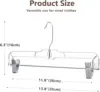 12 Pack 14 inch Clear Plastic Skirt Hangers with Adjustable Clips, Pants Hangers 360-Rotating Swivel Hook,Clip Hangers for Pants 2