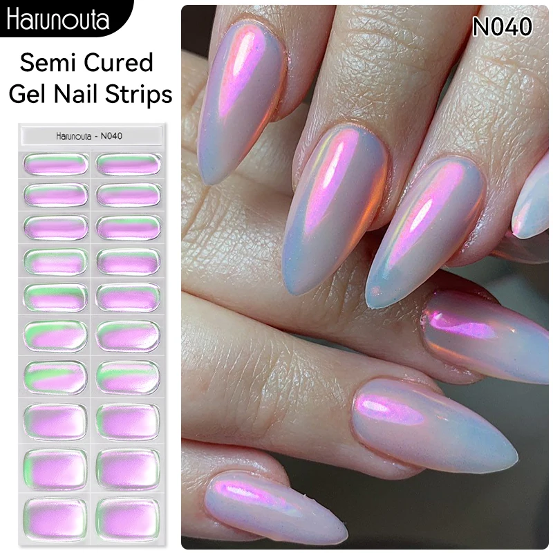 

Auroras Semi-Cured Gel Nail Wraps Stickers Strips Sparking Aurora UV Full Cover LED Gel Semi Cured Nail Sliders For Nails