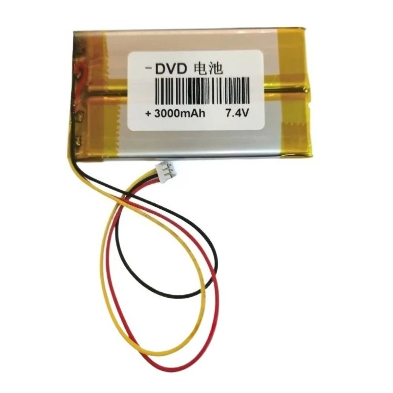 605299 7.4V 3000mAh 3-Wire for Portable DVD/EVD/VCD Video Disc Players Lithium P