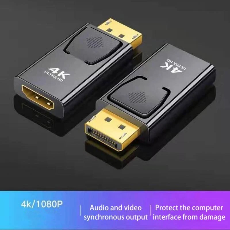 4K DisplayPort To HDMI-compatible Adapter Converter Display Port Male DP To Female HD TV Cable Adapter Video Audio For PC TV