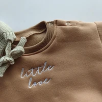Spring Autumn Newborn Infant rompers one-piece Letter embroidery sweatshirt romper Long Sleeve Baby Full loose Body jumpsuits 5
