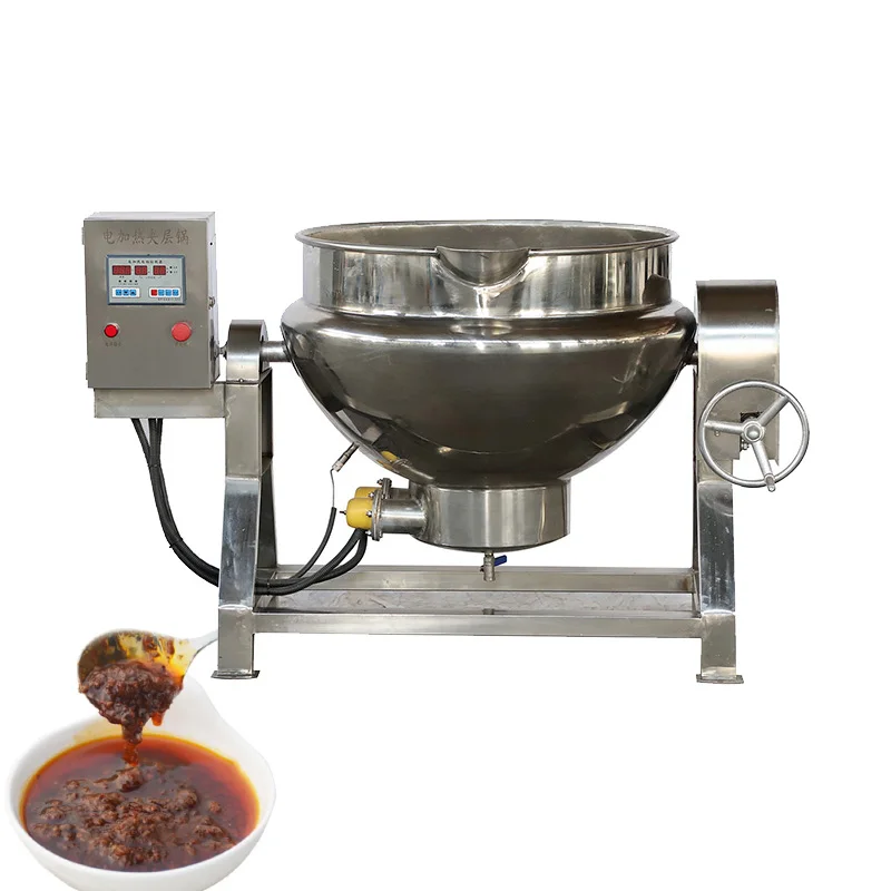 

Gas heating Tomato Paste Cooking mixer machine / 500l hot sauce jam making jacketed steam kettle jacketed cooking kettle