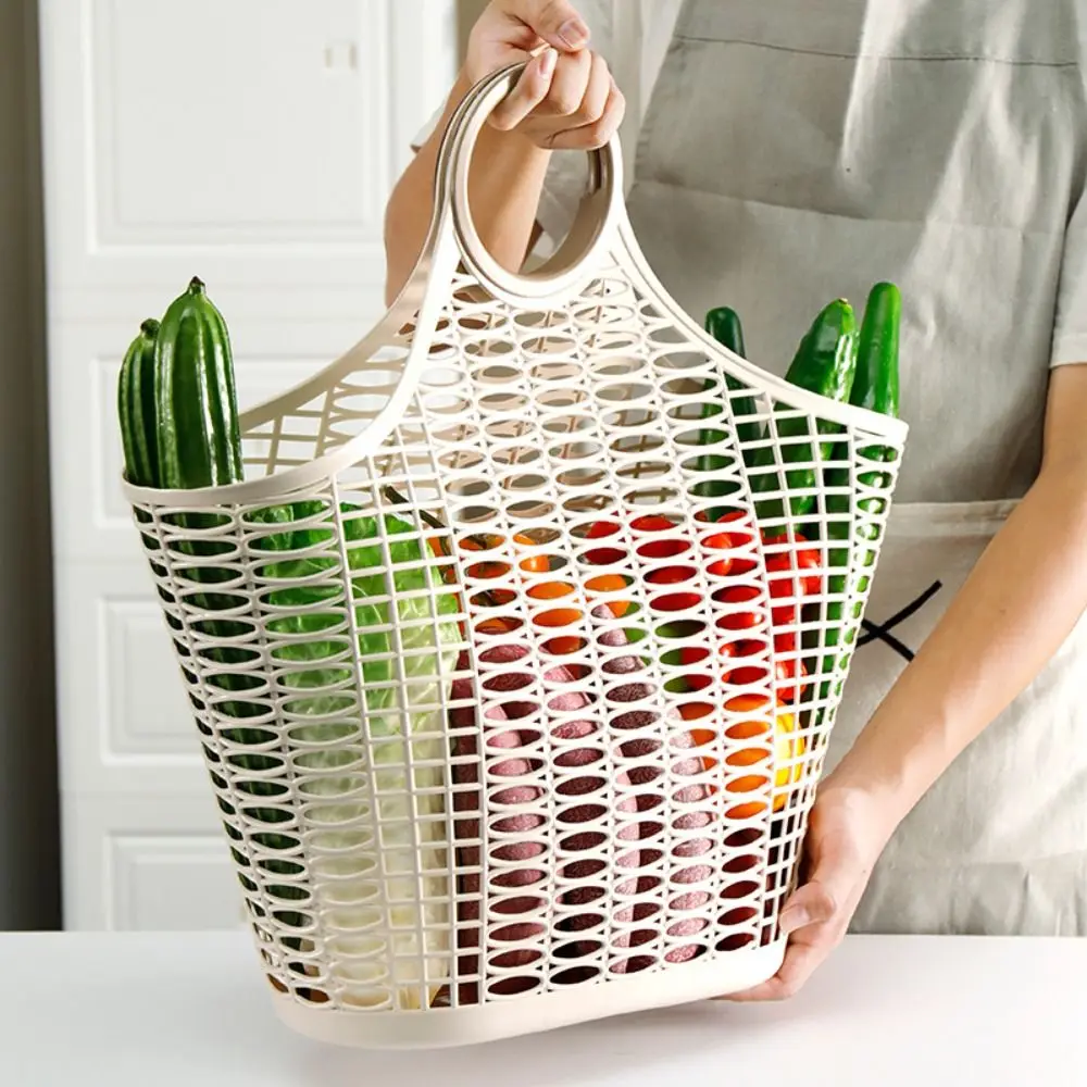 Portable Drainable Shower Basket Multifunctional Hollow Out Bath Basket Large Capacity Washing