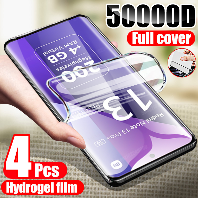 4PCS Hydrogel Film For Xiaomi Redmi Note 13 14 12 11 10 9 8 7 Pro Plus Screen Protector For Redmi Note 14S 12S 11S 10S Soft Film