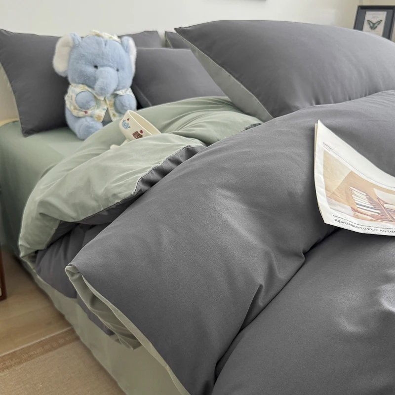 Cotton Bed Linen Set Single Double Bedding Set 4pcs Duvet Cover Set Home Textile King Queen Full Twin Bed Sheet Set