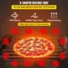 Commercial Pizza Oven Countertop 14" Double Deck Layer 110V 1800W Stainless Steel Silver 19"D x 22"W x 15"H 3