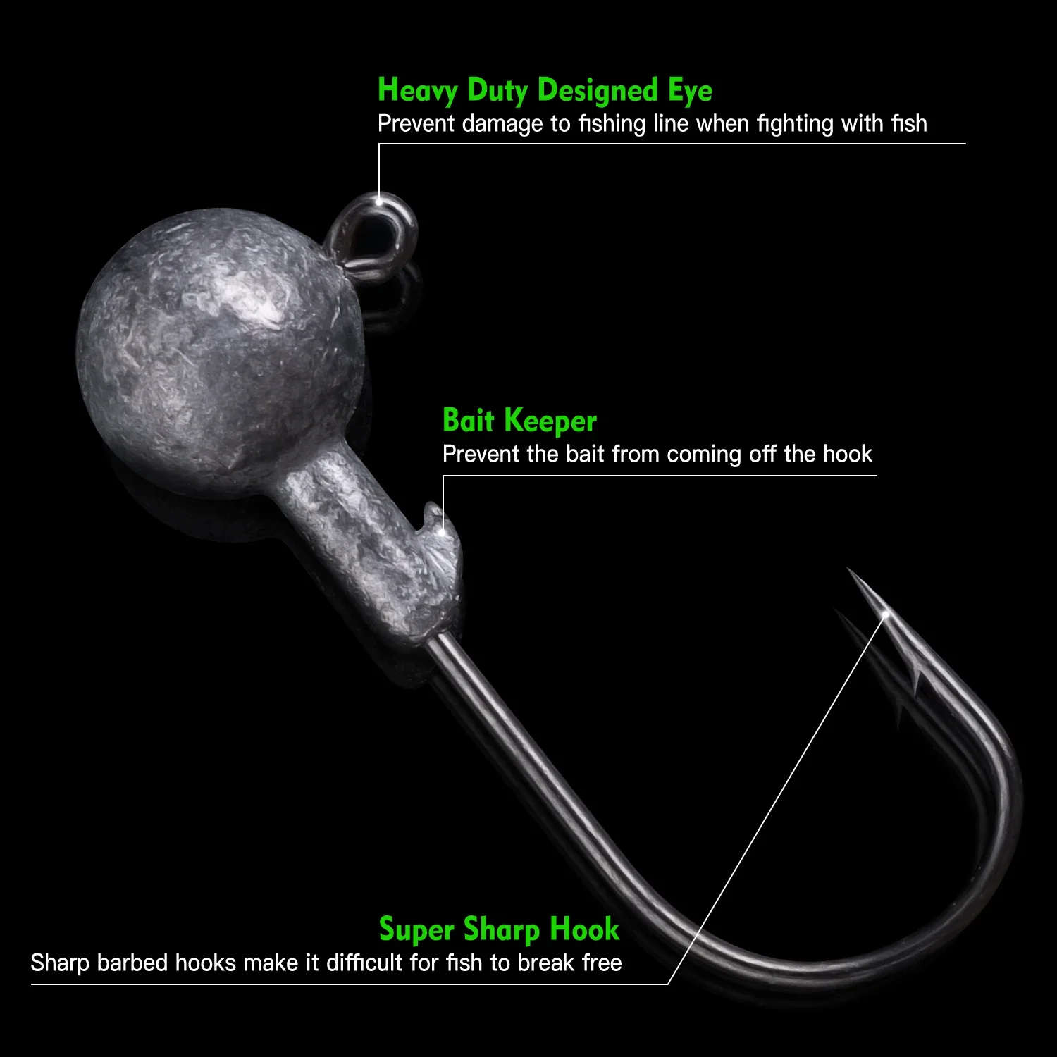 40pcs/lot Soft Fishing Lure Kit 5cm 0.7g Jig Head Hook 3.2cm 3.5g Fishing Hooks with Tackle Box fishing lure