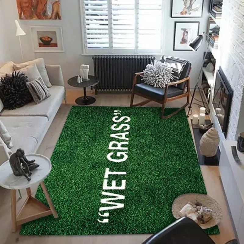 

Wet Grass Carpet Luxury Green Area Rug Living Room Floor Mat Bedroom Bedside Bay Window Sofa Rug Home Decor