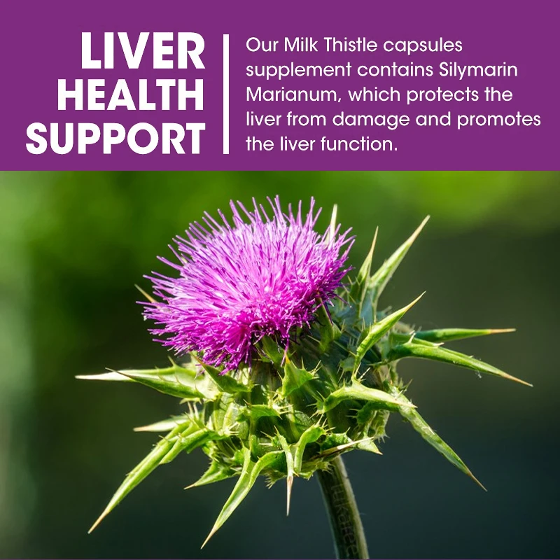 Liver Detox Supplement Liver Cleanse Capsules with Milk Thistle Dandelion Support Liver Detoxification Improve Function Anti-oxidation