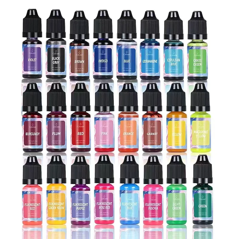 24 Colors Resin Pigments Candle Dye Liquid Colorants for DIY Candle Soap Coloring Dyes Epoxy Resin Mold Craft Craft Pigments epoxy resin pigment candle dyes pigment soap dye pigments