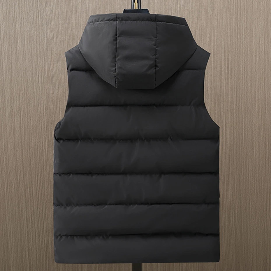Winter Vests Men Thick Warm Vest Plus Size 10XL 12XL Fashion Casual Solid Color Black Vests Sleeveless Jacket Big Size 12XL 4