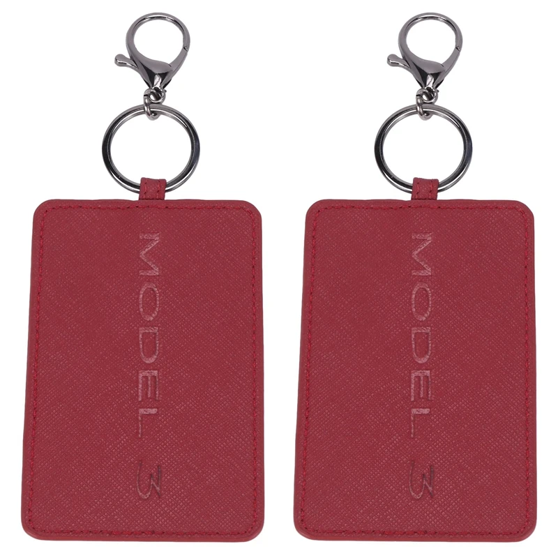 Key Card Holder For Tesla Model 3, Anti-dust Light Leather With Keychain  For Tesla Model 3 Accessor