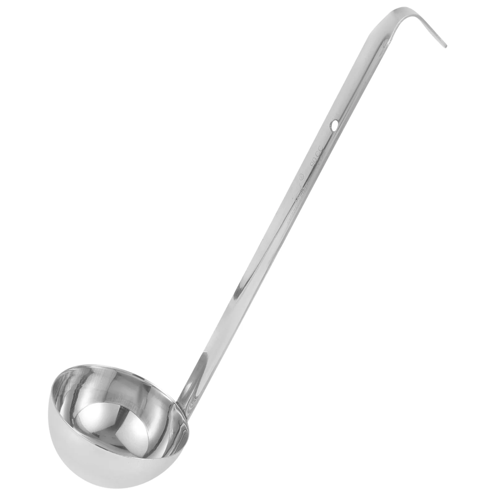 Stainless Steel Ladle Soup Spoon Hook Handle Ladle Kitchen Soup Ladle 90ml