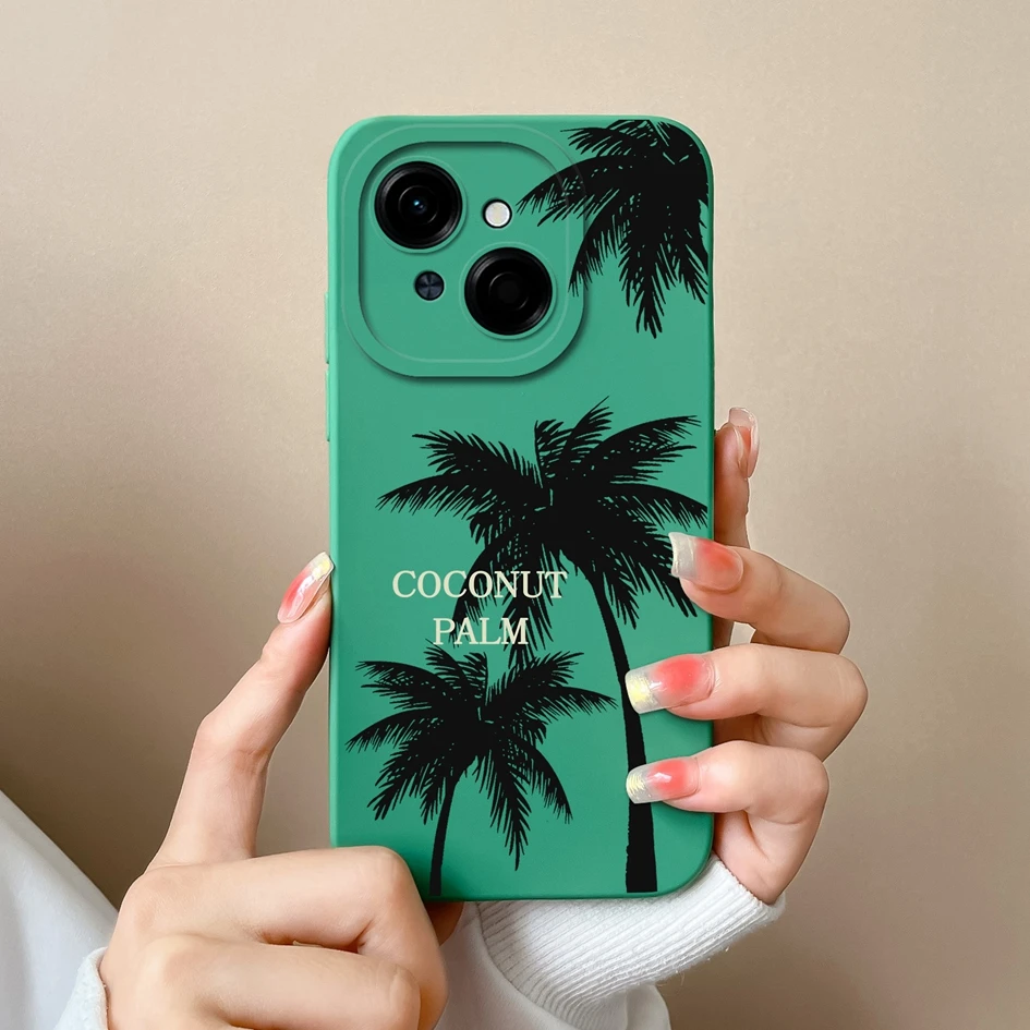Colorful Pattern Liquid Silicone Case with Lens Protection