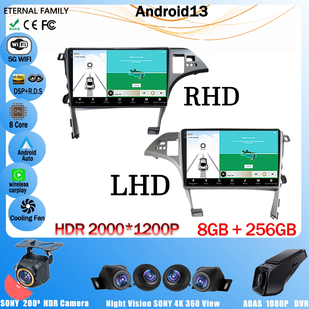 

Car Radio For Toyota Prius 3 XW30 2009 - 2015 LHD Or RHD Android Auto Video GPS Head Unit Multimedia Player 4G WIFI NO 2Din DVD