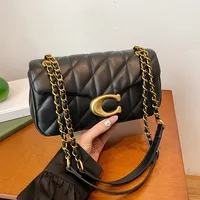 Sac à bandoulière en cuir PU pour filles, sac à main de luxe à chaîne pour femmes, sac de transport léger de marque, sacs carrés à pompons 3