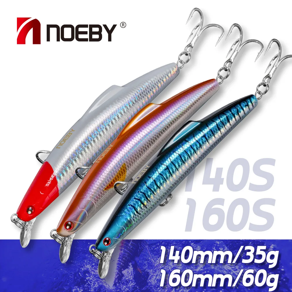 Noeby Sinking Minnow Fishing Lure 14cm 35g 16cm 60g Trolling Sinking