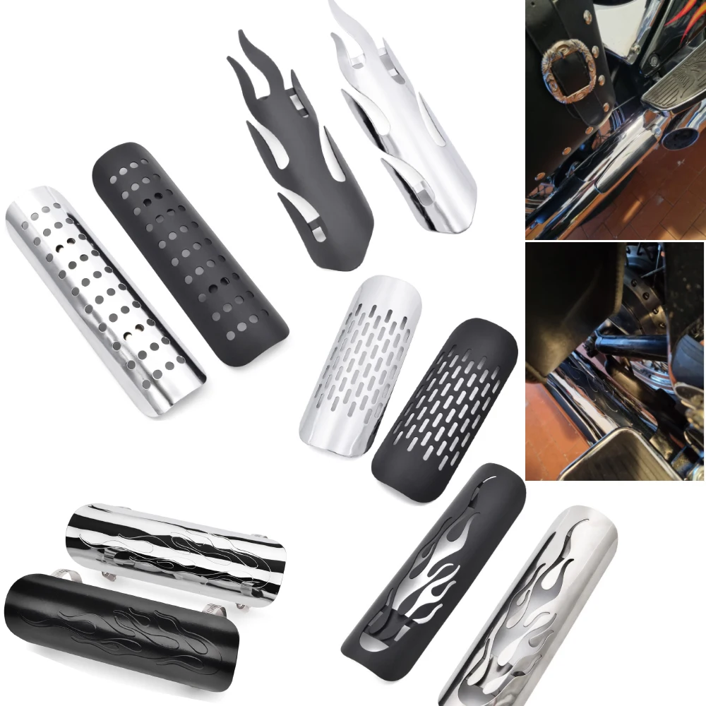 Moto rcycle Chrome Auspuff Rohr Hitzeschild Abdeckung Schutz Für Harley Dyna Cruiser Road King Softail Sportster etc moto – Detail 1