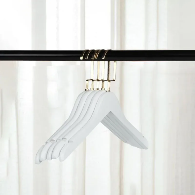 Description Picture 6 of itemAnti slip 10Pcs Wooden Coat Hangers for Pants Clothes Organizer Closet Suit Drying Rack, Gold Hook Light Luxury