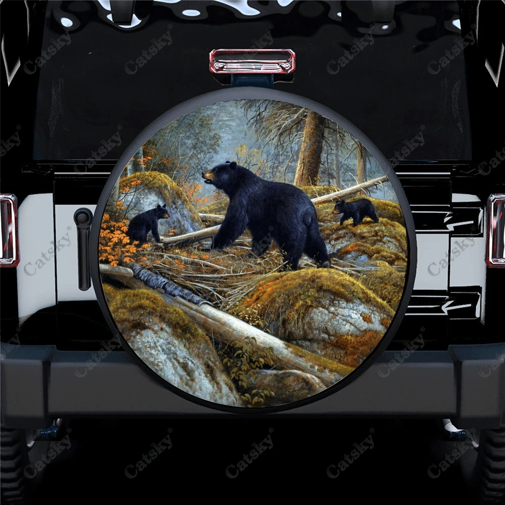 

Аксессуары для автомобилей American Black Bear, чехол для запасных шин, водонепроницаемое украшение для колес, защита для грузовиков, внедорожников, прицепов, 14-17 дюймов