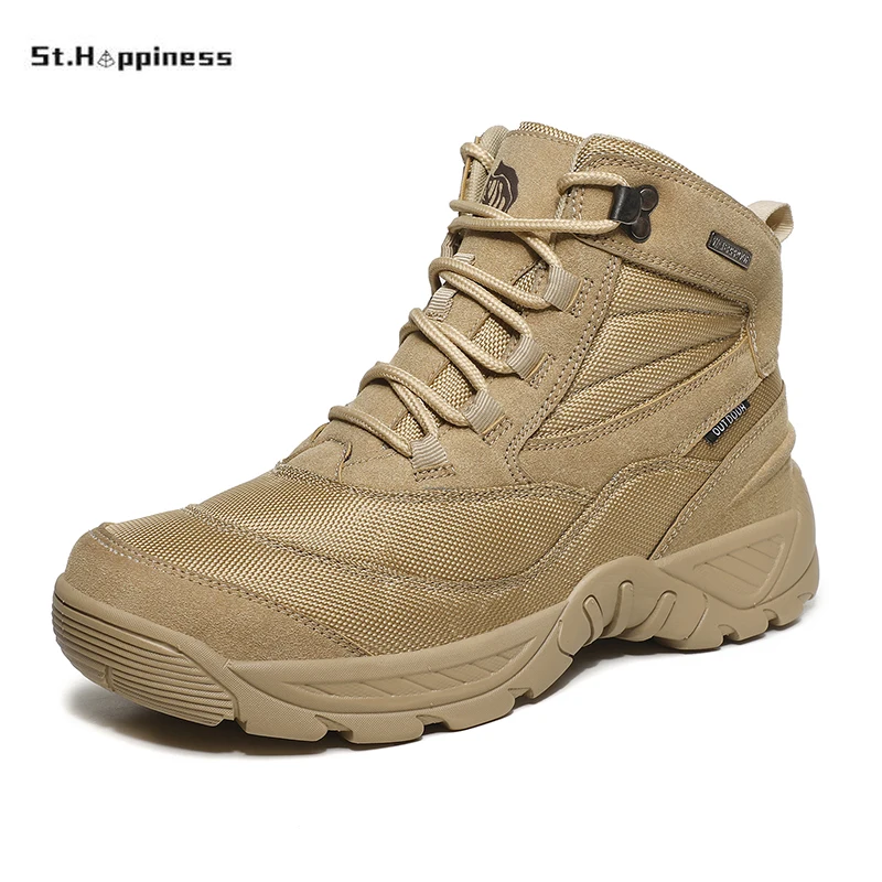 Brand Men Tactical Boots Army Boots Men's Military Desert Breathable Work Shoes Climbing Hiking Boots Ankle Men Outdoor Boots