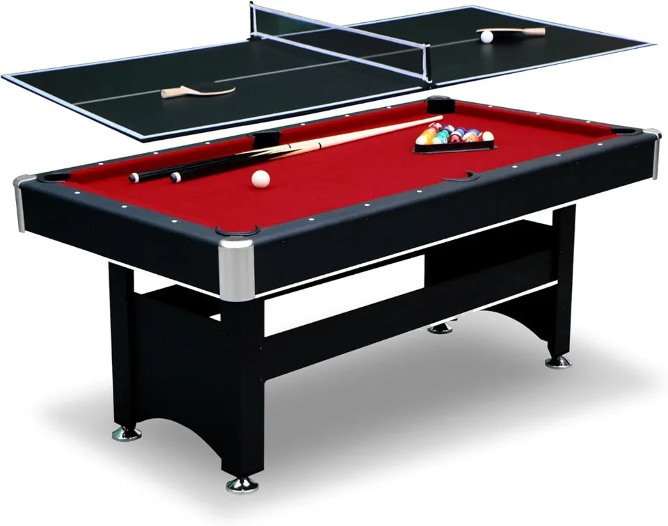 6 Foot Pool Table and Ping Pong Multi Game Combo