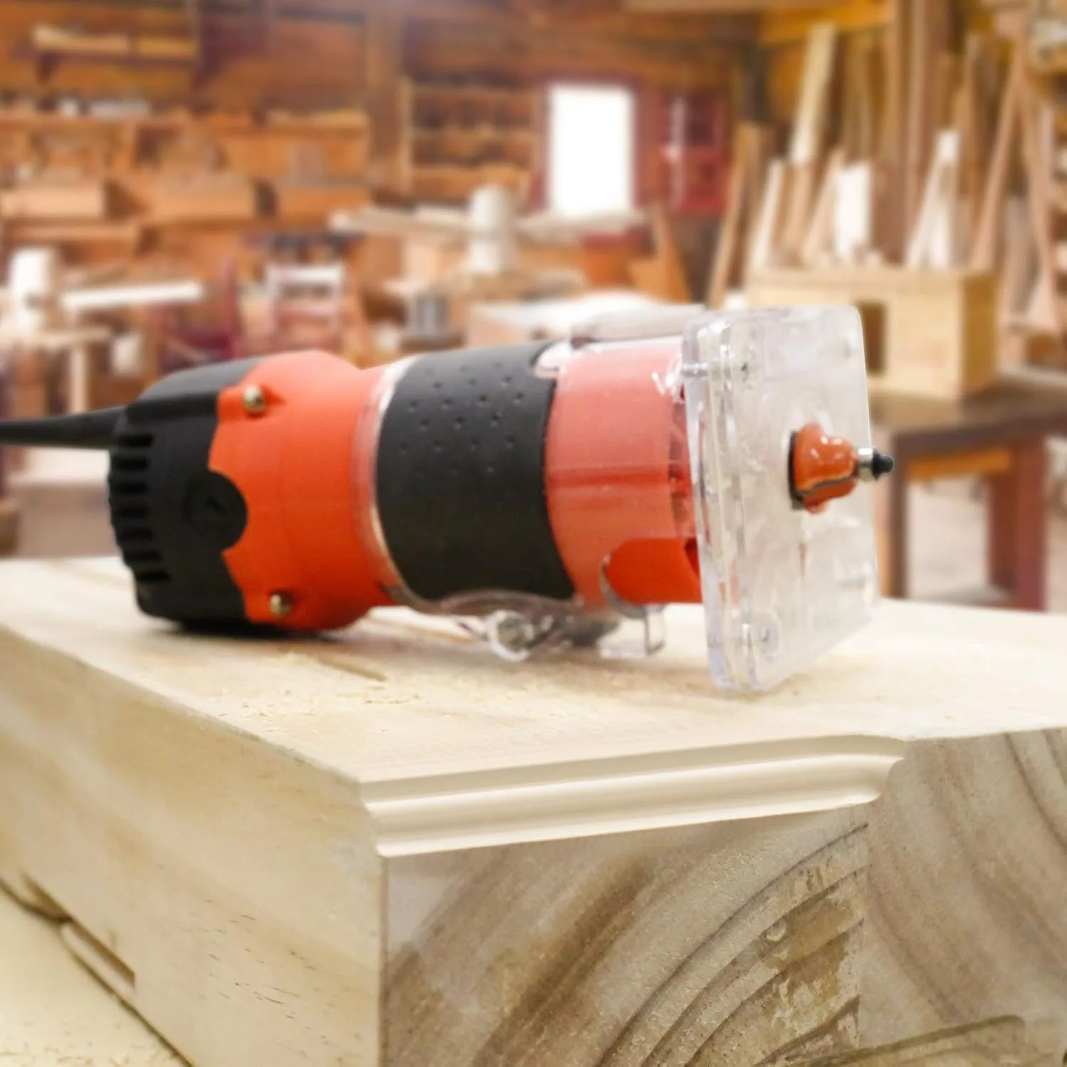Compact Router, 6.5-Amp 1.25 HP Compact Wood Palm Router, Wood Trimmer with 15 pieces 1/4" Router Bits Set, 30000R/MIN