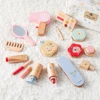 Baby Wooden Pretend Play Makeup Toys Simulation Cosmetics Set Girls Play House Hairdressing Simulation Make Up Preschool Toys 3