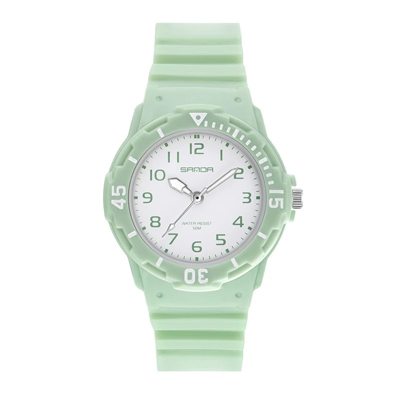 UTHAI Student Watch Fashion Trend Outdoor Sports Fresh 50M Waterproof PU Soft Female Middle School Student Youth Clock Watches 2