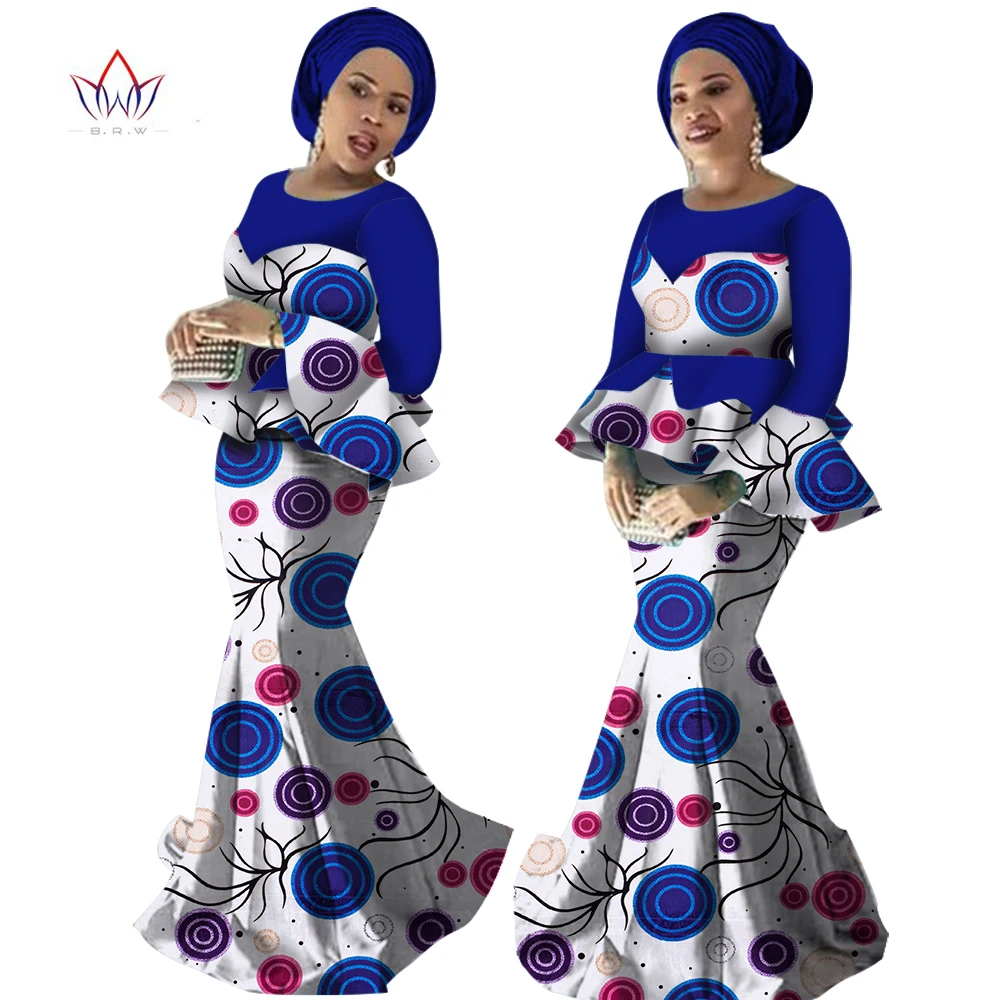 African Woman Set 2 Pieces Spring Traditional Print Clothing Plus Size