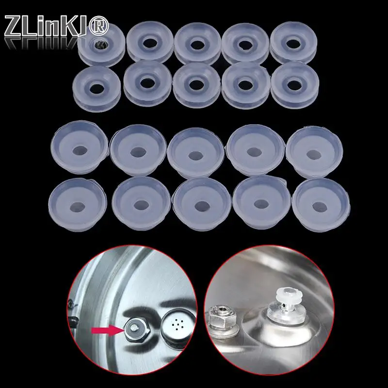 10pcs Silicone Ball Valve Seal Ring Pressure Cooker Float Valve Seal Rings Non toxic Sealer Gasket Pressure Cooker Parts New