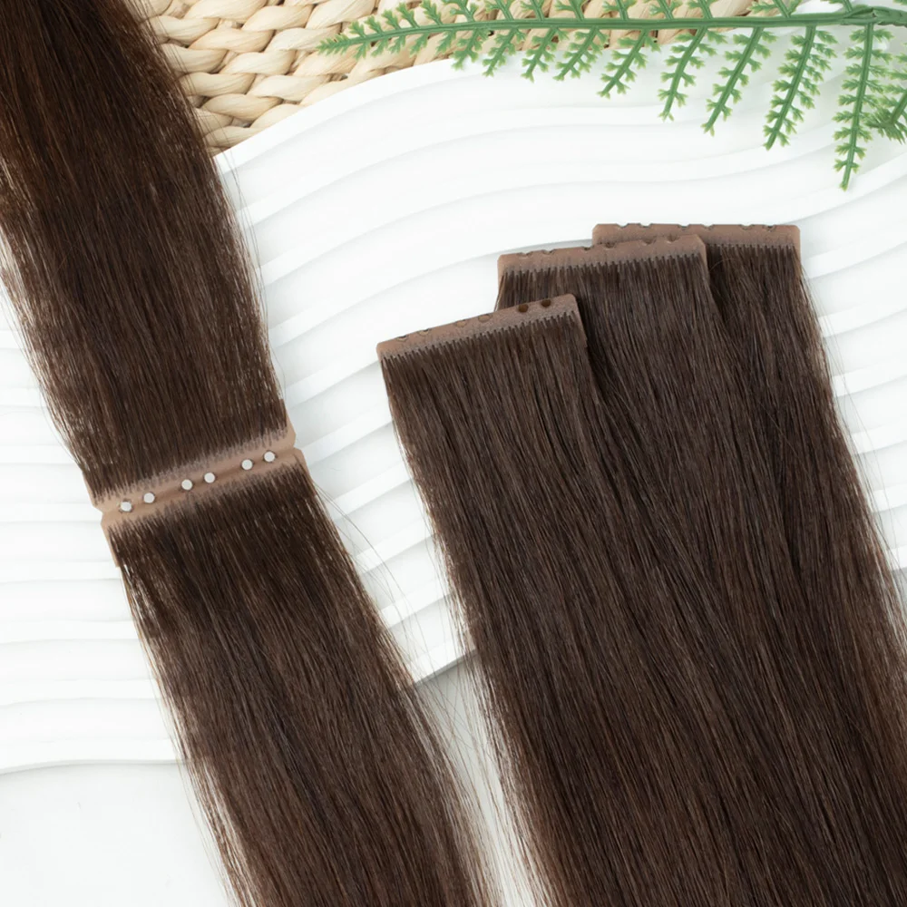 Invisible Hole Weft Hair Extensions Human Hair Straight Twin Tabs Inject PU Hole Weft Microlinks XO Blonde 10pcs/Pack