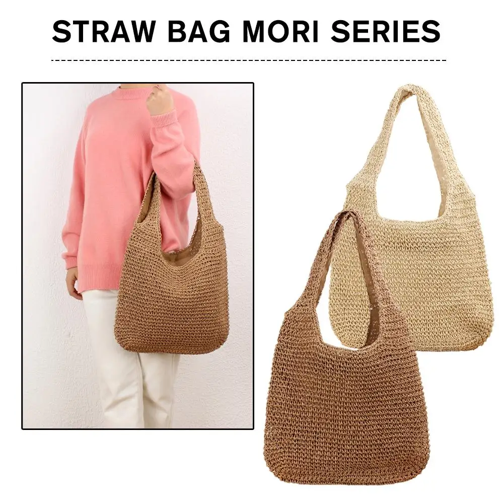 

Bohemian Straw Bag Summer Handmade Beach Bag Large Capacity Shoulder Bag Vacation Rattan Totes Outdoors Seaside Handbag Bolsas